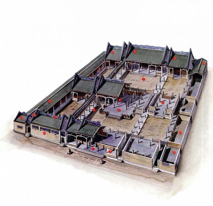 穿墻透壁，手繪中國古代經(jīng)典古建筑