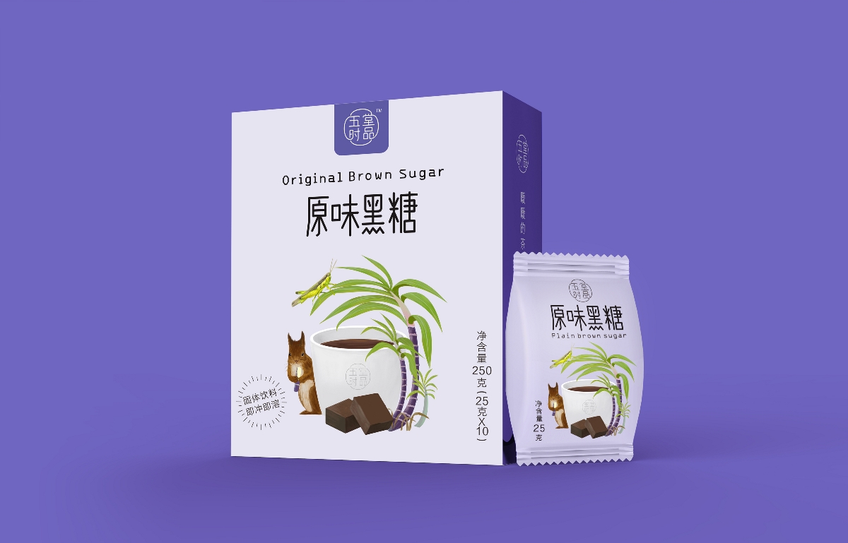 創(chuàng)意極簡黑糖茶包裝設(shè)計