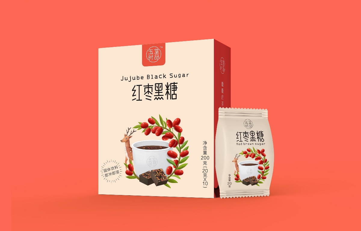 創(chuàng)意極簡黑糖茶包裝設計