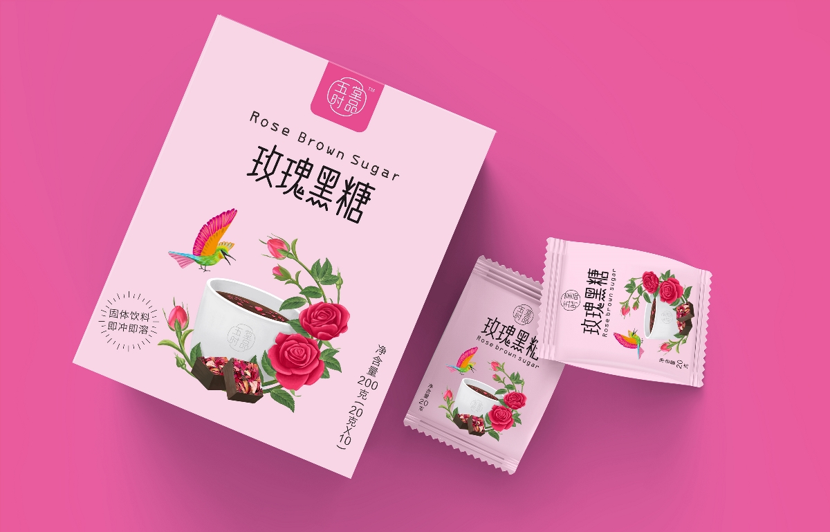 創(chuàng)意極簡黑糖茶包裝設計