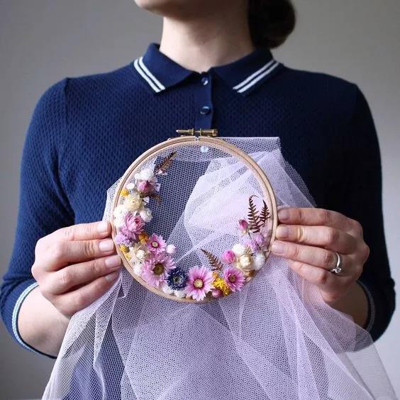 手工刺繡藝術(shù)：Olga Prinku 鮮花刺繡