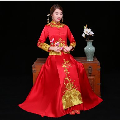 古典喜服中式禮服，秀禾服新娘結(jié)婚禮服