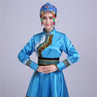 簡(jiǎn)約大方的蒙古族女裝服飾，少數(shù)民族服裝