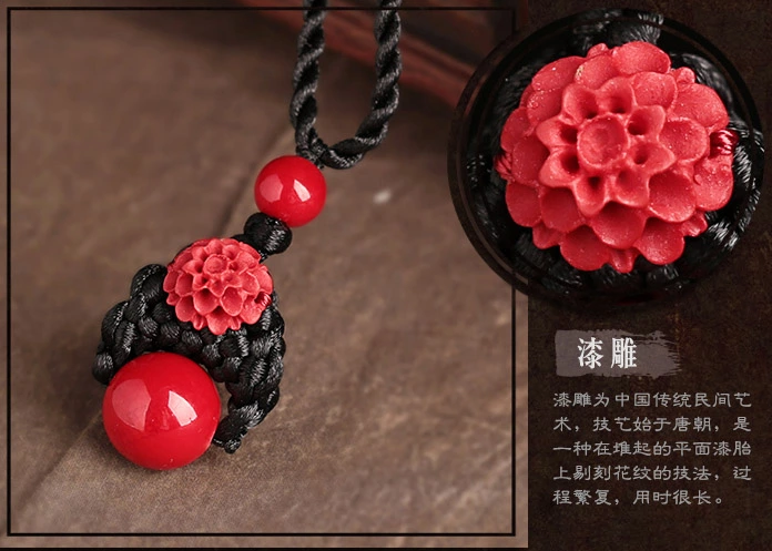 簡(jiǎn)約紅吊墜鎖骨鏈古典中國(guó)風(fēng)項(xiàng)鏈