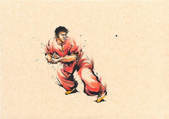 日本勝亦勇水墨功夫中華武術(shù)插畫(六)