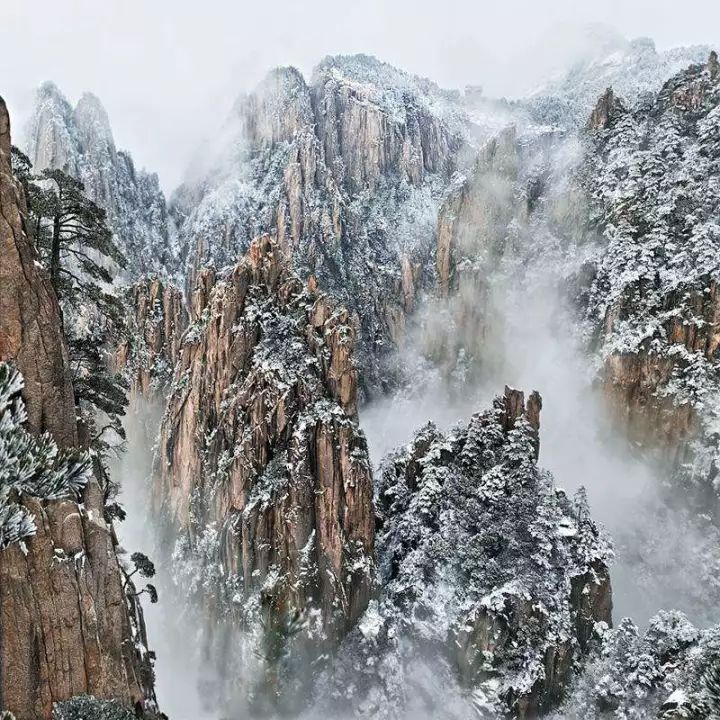 雪后黃山風(fēng)景宛如人間仙境，舞一曲雪中霓裳羽