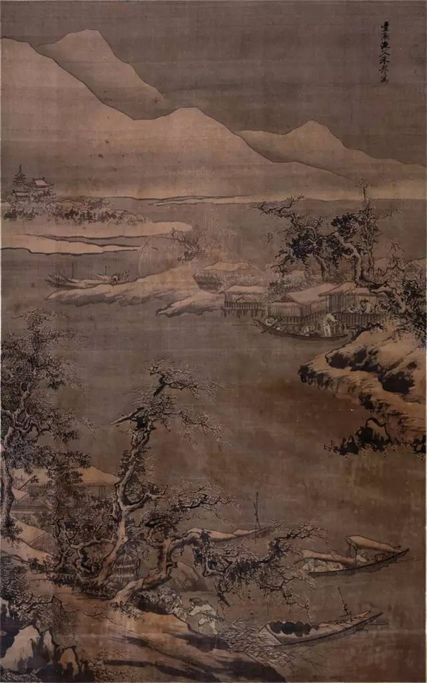 明代古典國(guó)畫(huà)雪景山水