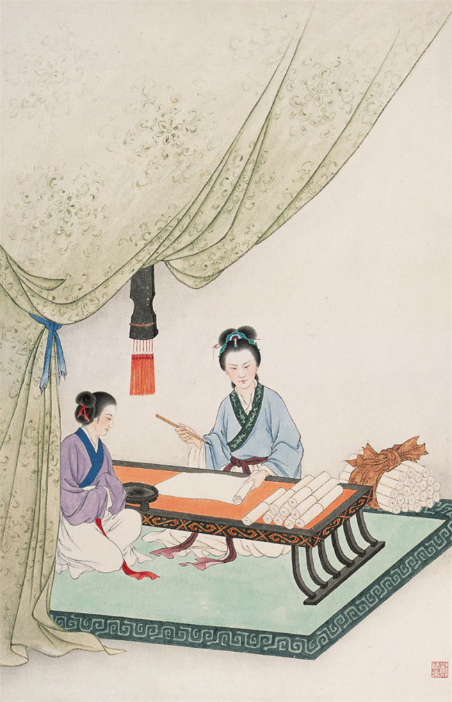 鄭慕康古代女子繪畫藝術(shù)作品