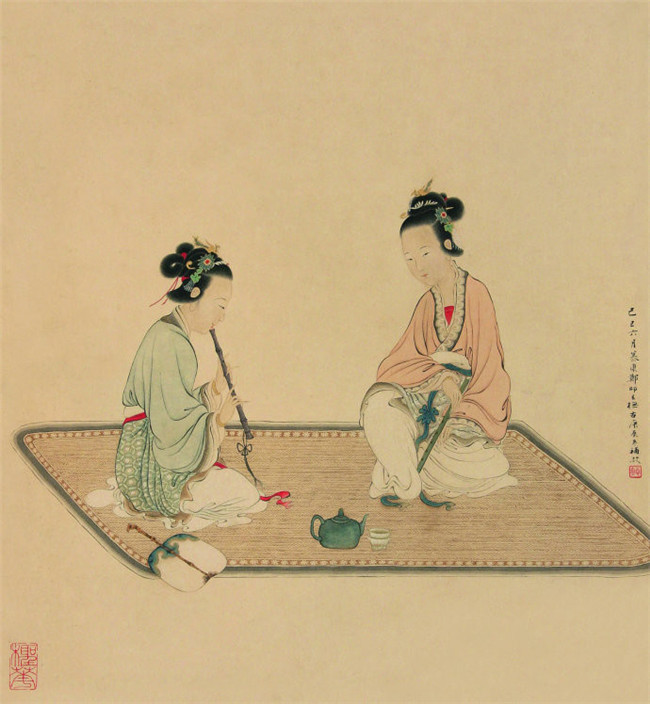 鄭慕康古代女子繪畫藝術(shù)作品