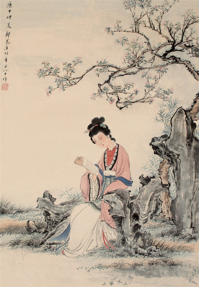 鄭慕康古代女子繪畫藝術(shù)作品