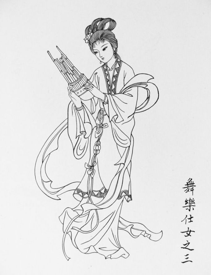 27幅白描仕女圖：一筆一畫勾勒出仕女美