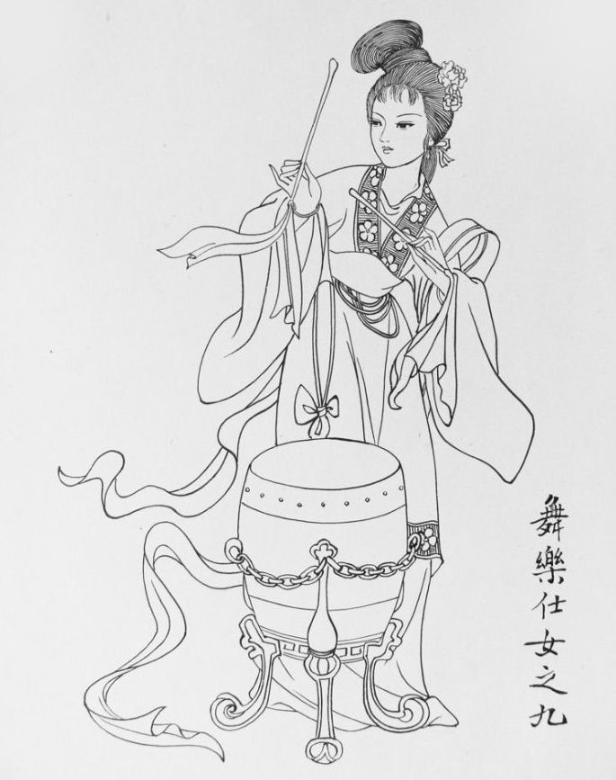 27幅白描仕女圖：一筆一畫勾勒出仕女美