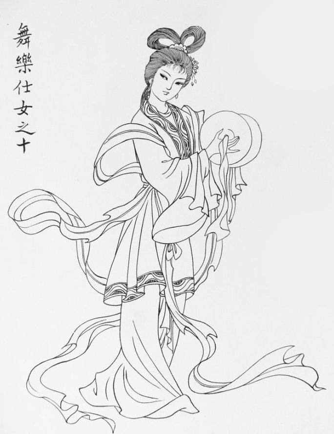 27幅白描仕女圖：一筆一畫勾勒出仕女美