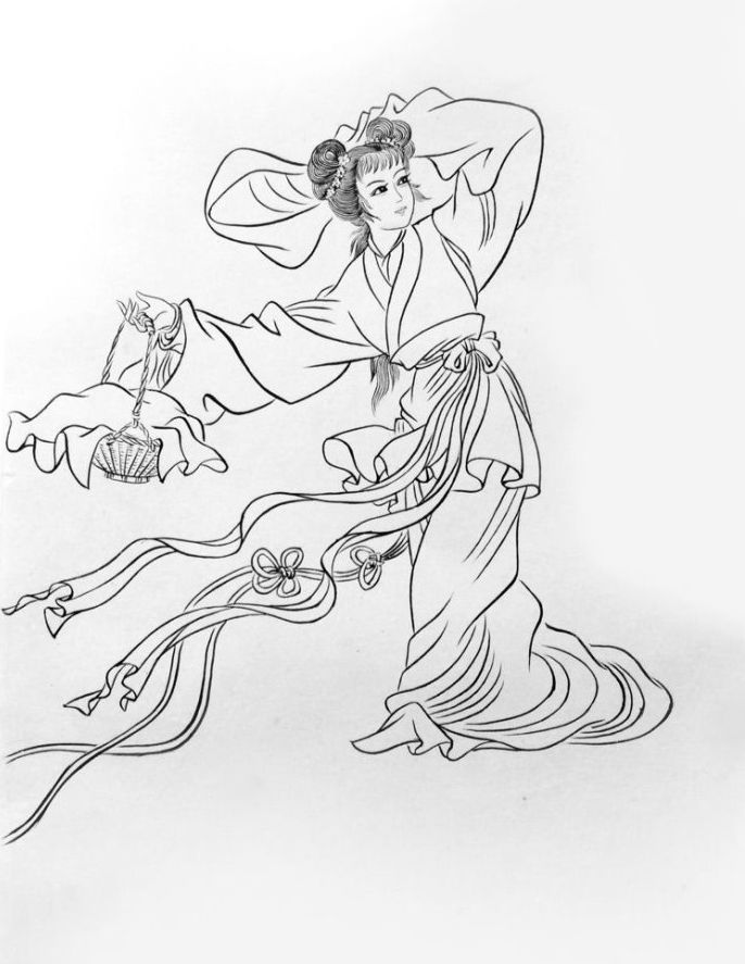 27幅白描仕女圖：一筆一畫勾勒出仕女美