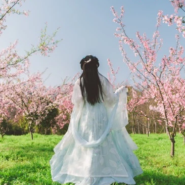 海棠花開女生頭像，唯美古風(fēng)真人頭像