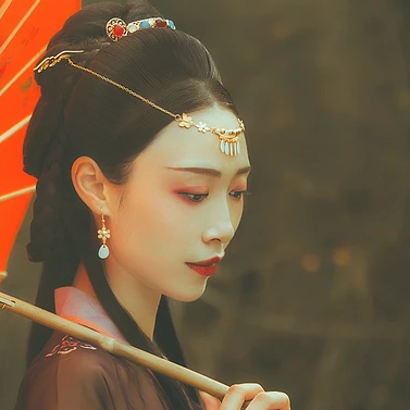 古典少女帶團(tuán)扇女生頭像，唯美古風(fēng)真頭像