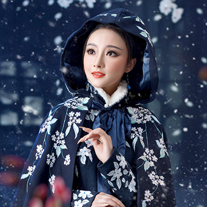 優(yōu)雅賞雪帶傘女生頭像，唯美古風(fēng)真人頭像